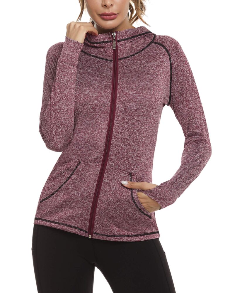 Sykooria Felpa Donna con Cappuccio e Zip Leggera Sportiva