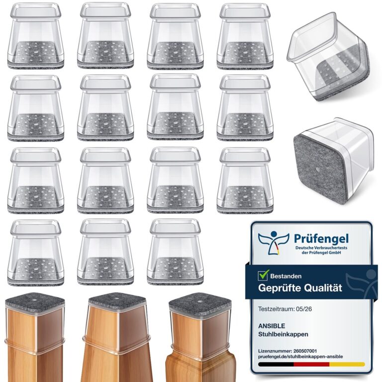 Gommini per Sedie Quadrati in Silicone con Feltro set 24 pezzi