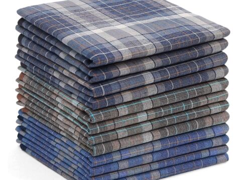 Ohuhu Fazzoletti da Uomo in Cotone 100% – Set da 12 Pezzi