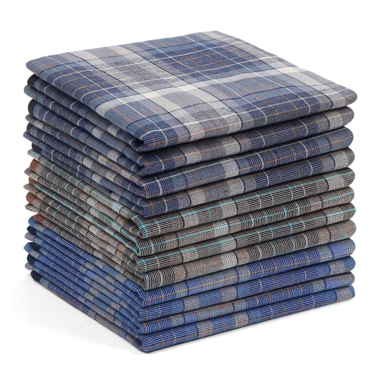 Ohuhu Fazzoletti da Uomo in Cotone 100% – Set da 12 Pezzi