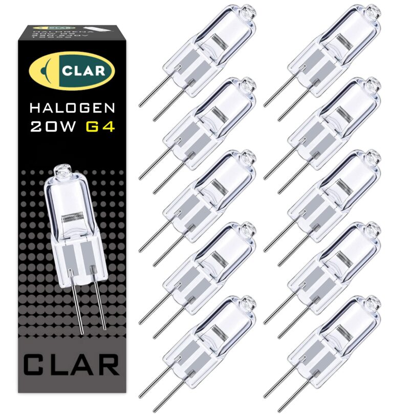 CLAR Lampadina Alogena G4 12V 20W per Cappa Cucina – Pack 10
