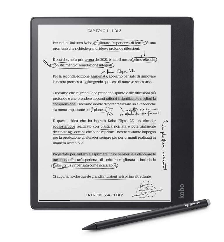 Kobo Elipsa 2E | eReader | Touchscreen antiriflesso da 10,3" con ComfortLight PRO | Kobo Stylus 2 inclusa | Luminosità reg...