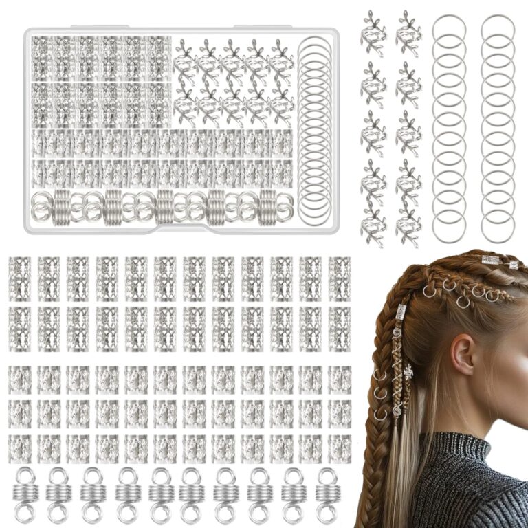 Kieswan 100 anelli per dreadlocks e trecce in metallo argento
