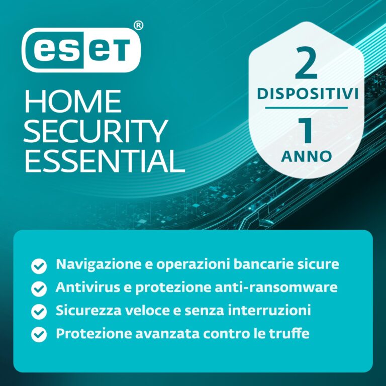 ESET HOME Security Essential 2026 – 2 Dispositivi, 1 Anno con Firewall
