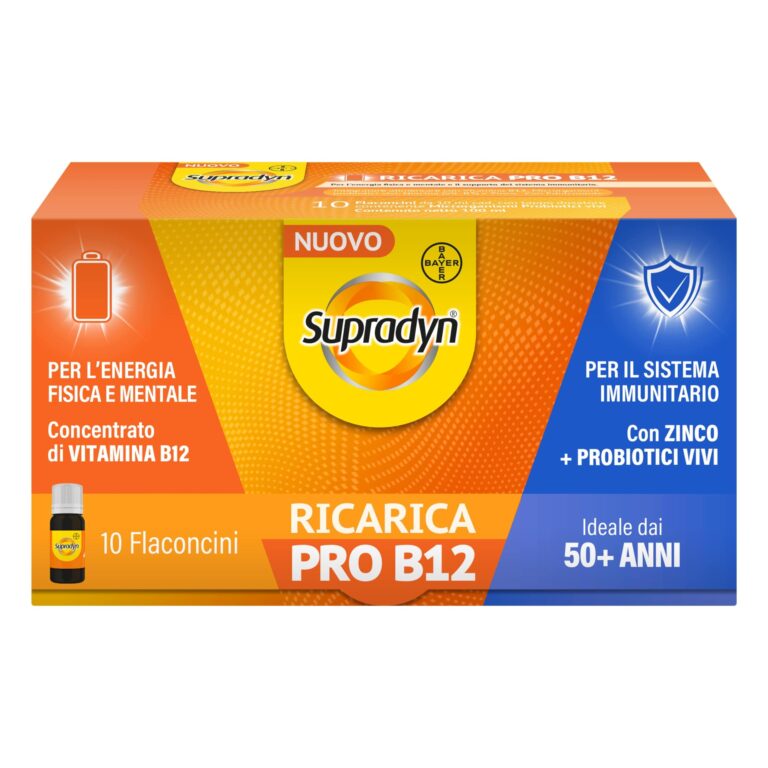 Supradyn Ricarica PRO B12, integratore con vitamina B12, zinco e probiotici, per stanchezza fisica e mentale e supporto al...