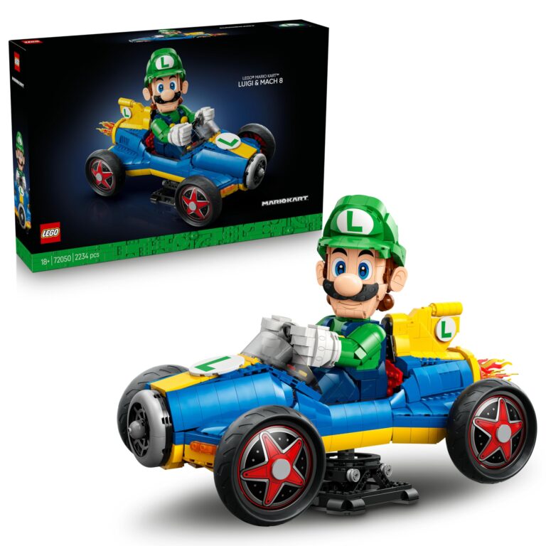 LEGO Mario Kart: Luigi e Mach 8 - Kit per Adulti con Personaggio Nintendo e Modello di Auto - Gad...
