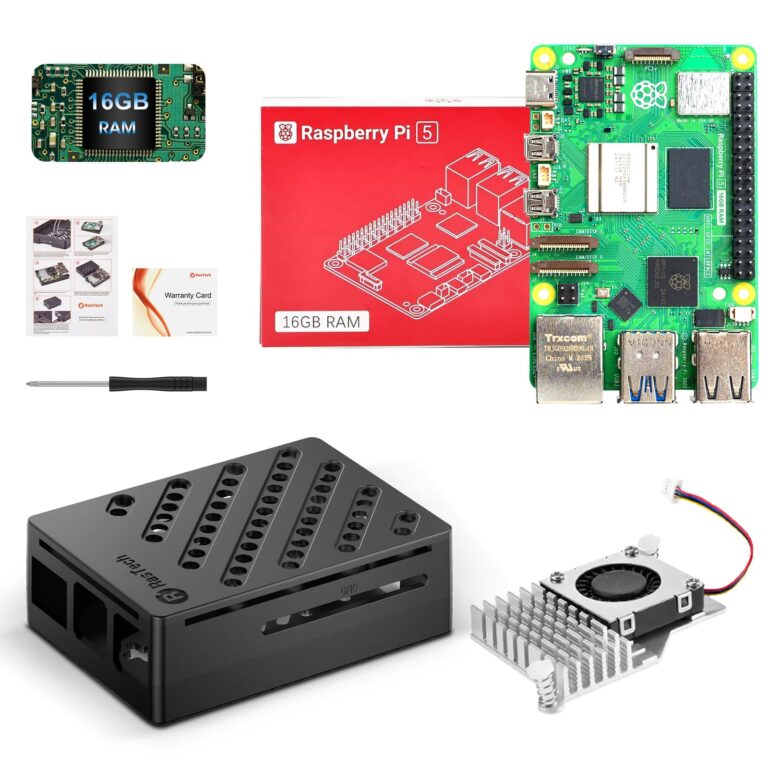 RasTech Raspberry Pi 5 16GB Kit con Active Cooler e Case ABS