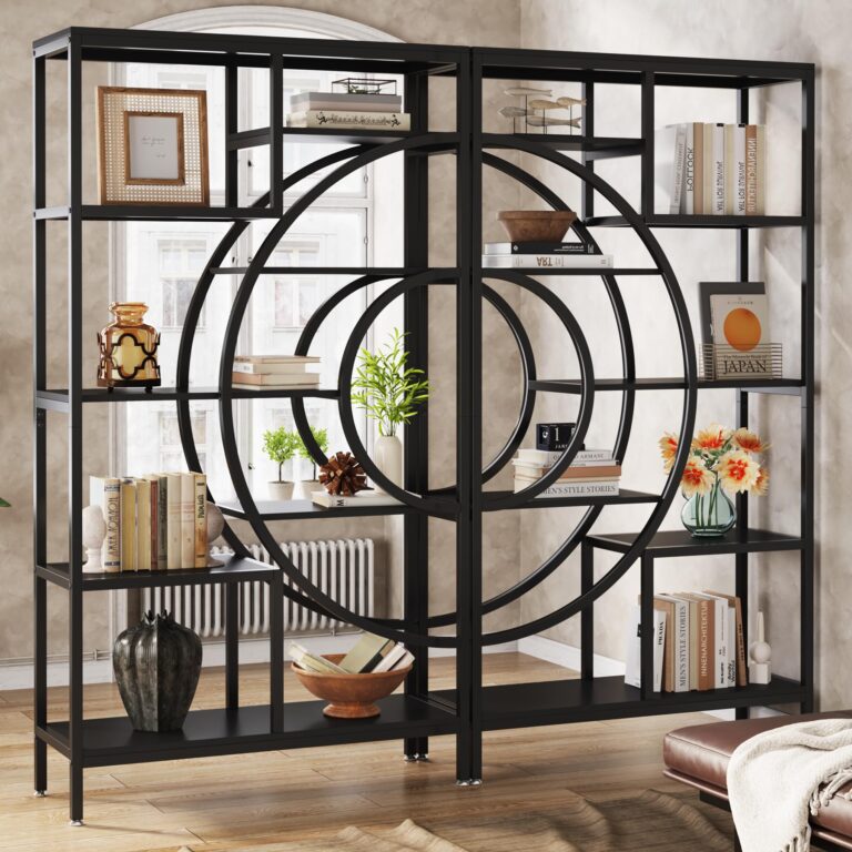 Tribesigns Libreria geometrica da 179cm, libreria industrial a 8 ripiani, libreria scaffale rusti...