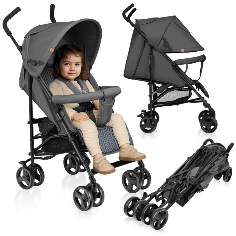 LIONELO Elia Passeggino Leggero e Pieghevole per bambini da 6 mesi a 15kg, Schienale regolabile alla posizione sdraiata, C...