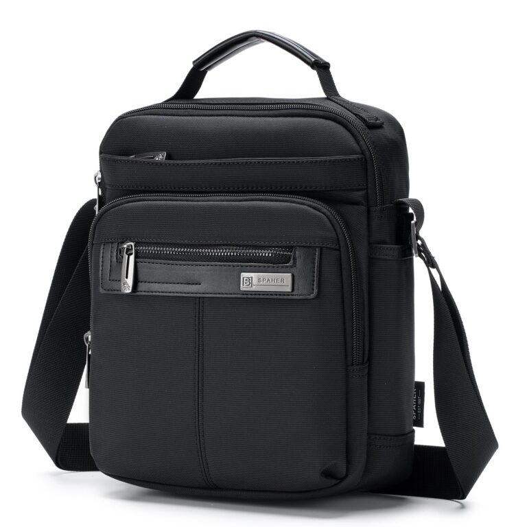 SPAHER Borsa Tracolla Uomo Impermeabile con Tasca Tablet