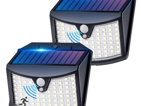 Giliwosy Faretto Solare da Esterno con Sensore di Movimento IP65