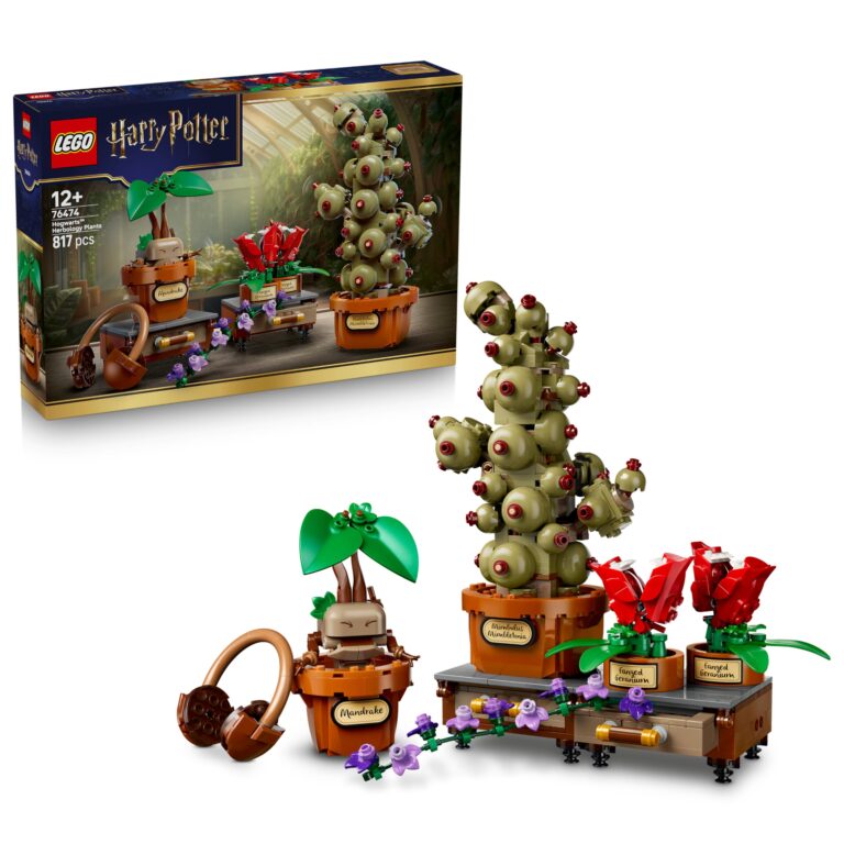 LEGO Harry Potter Piante di Erbologia di Hogwarts - Giocattolo Interattivo con Piante Finte e Fio...