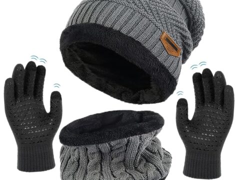 XILEPINGAN Set Cappello Sciarpa Guanti 3 in 1 Unisex Invernale