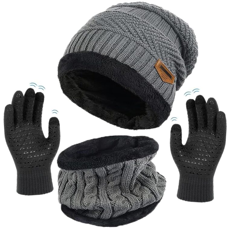 XILEPINGAN Set Cappello Sciarpa Guanti 3 in 1 Unisex Invernale
