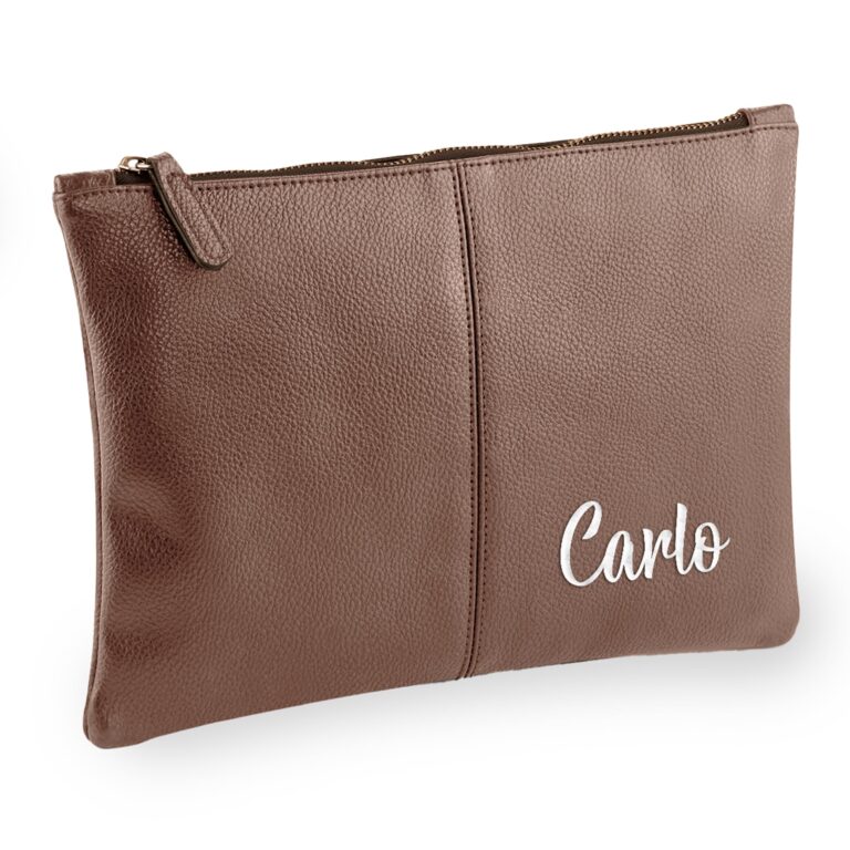 Caribu Borsello Uomo Personalizzato con Iniziali in Eco Pelle 28x20 cm