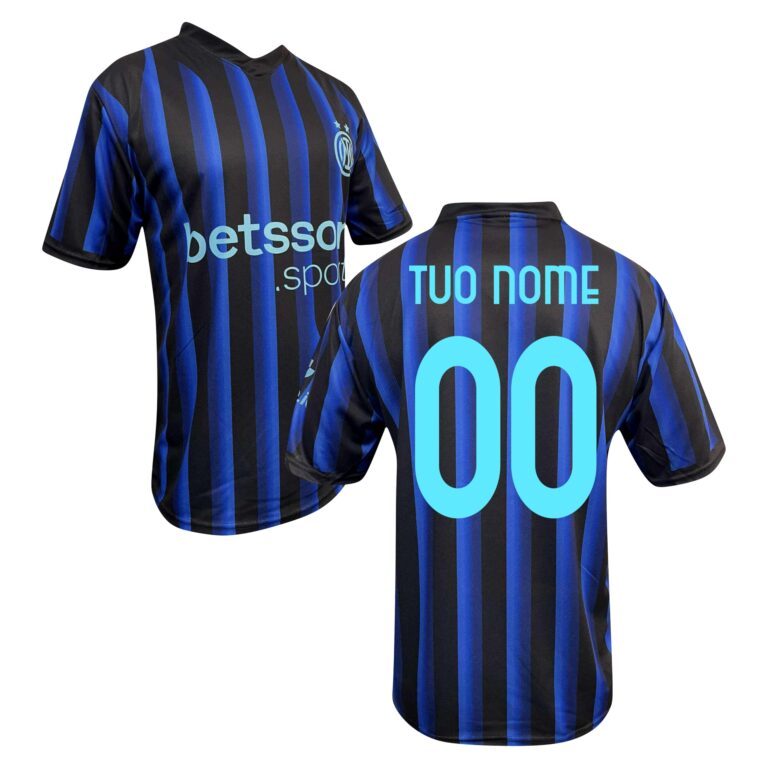 Maglia I N T E R neroblu Bambino Adulto Ufficiale Personalizzata Replica Uomo Ragazzo Autorizzata...
