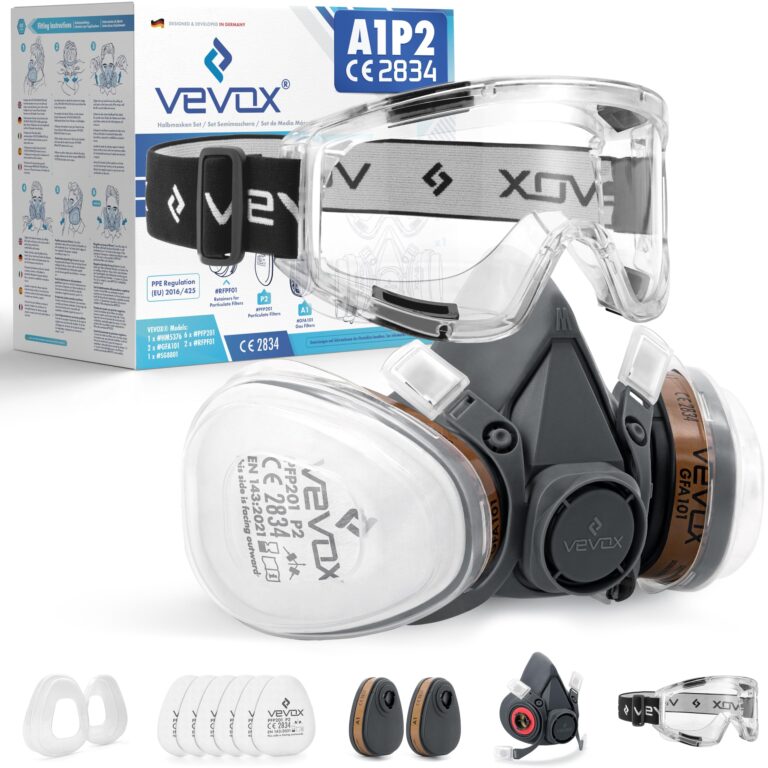 VEVOX Maschera respiratoria con filtro A1P2 per verniciatura