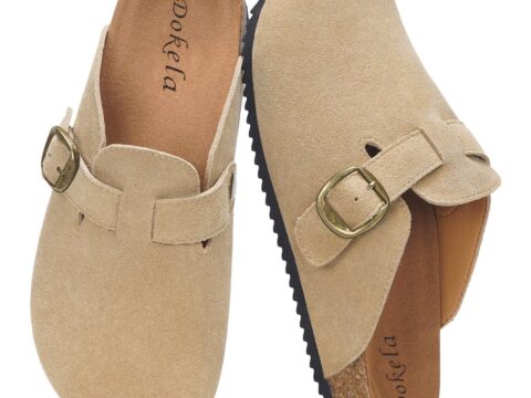 Zoccoli unisex in cuir nubuck con sottopiede in sughero