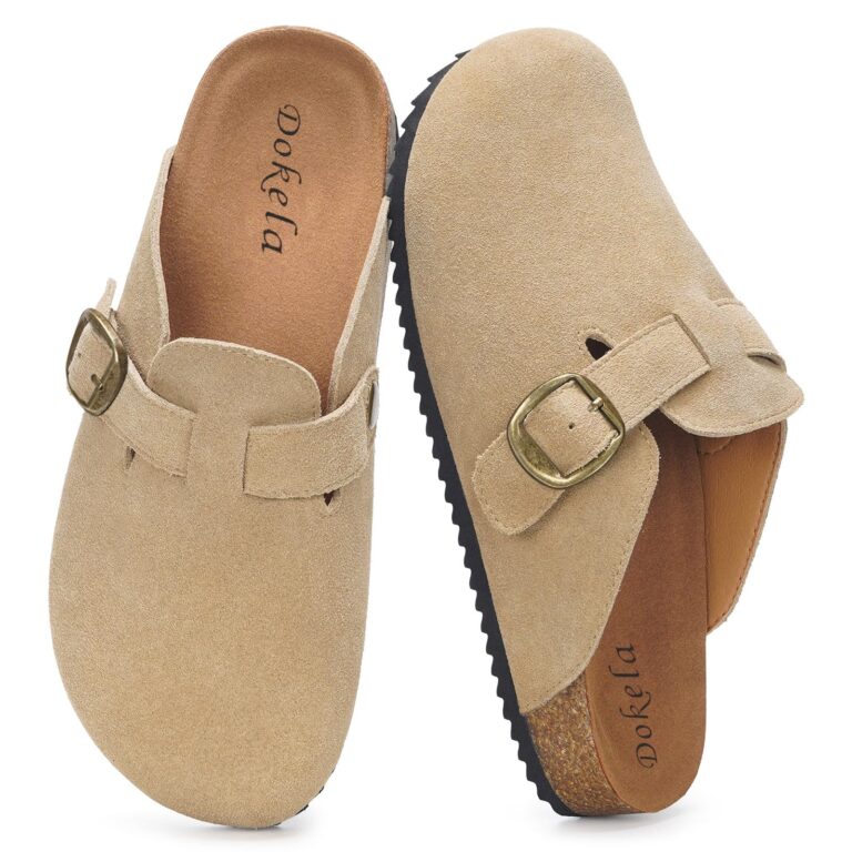 Zoccoli unisex in cuir nubuck con sottopiede in sughero