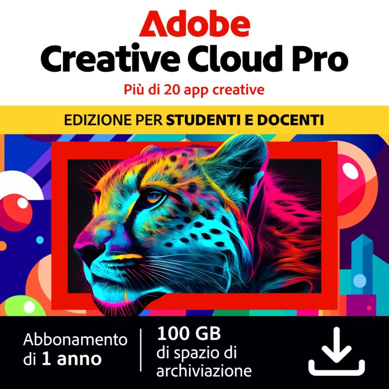 Adobe Creative Cloud Pro – Studenti e Insegnanti, 1 Anno