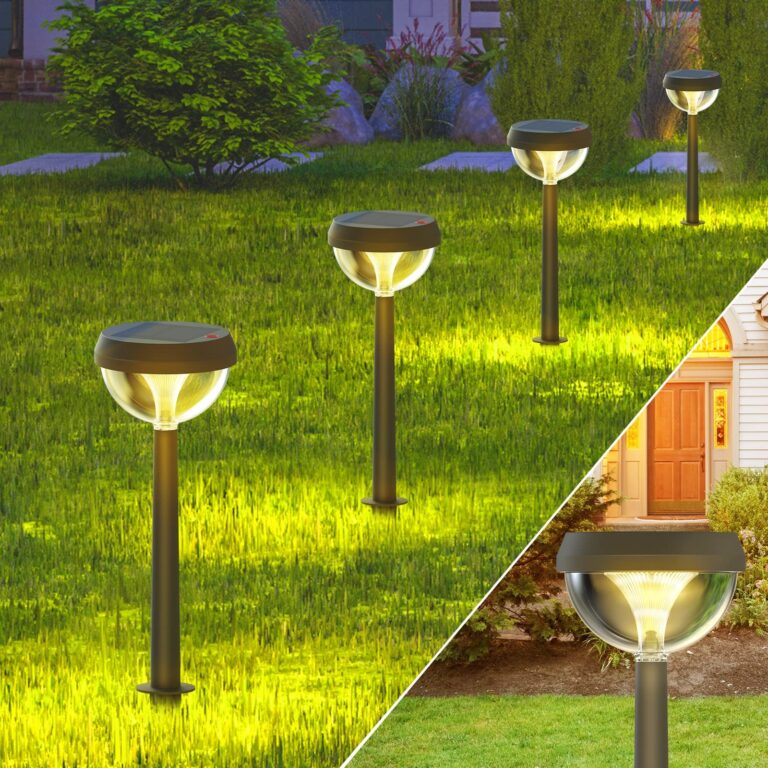 Linkind Lampada da Giardino Solare a Palo, 3 Modalità, IP54, Bianco Caldo