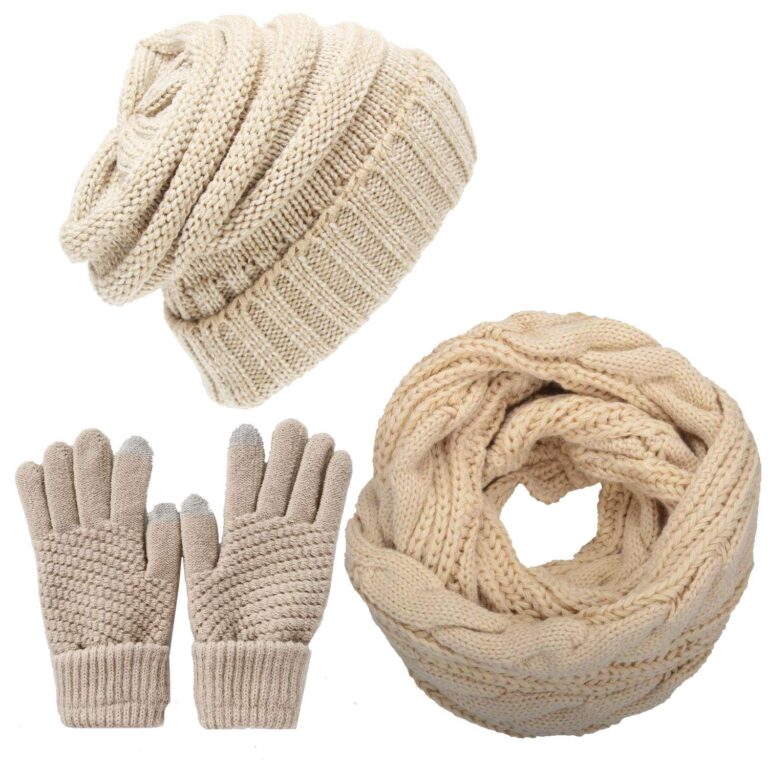 CheChury Set Invernale Donna: Cappello, Sciarpa e Guanti Touch Screen