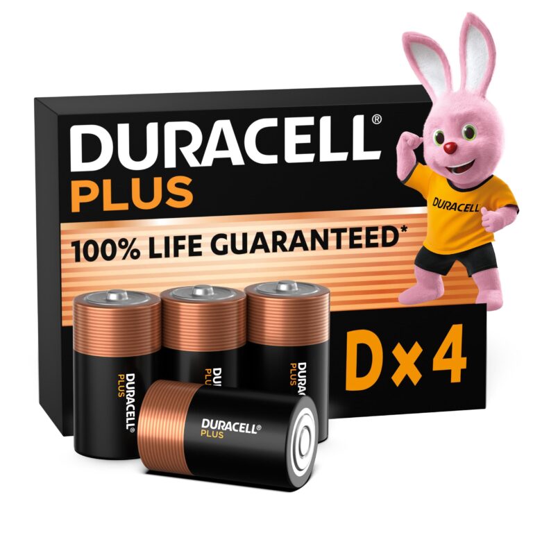 Duracell Plus D Batterie Alcaline 1.5V con Extra Durata (4 pz)