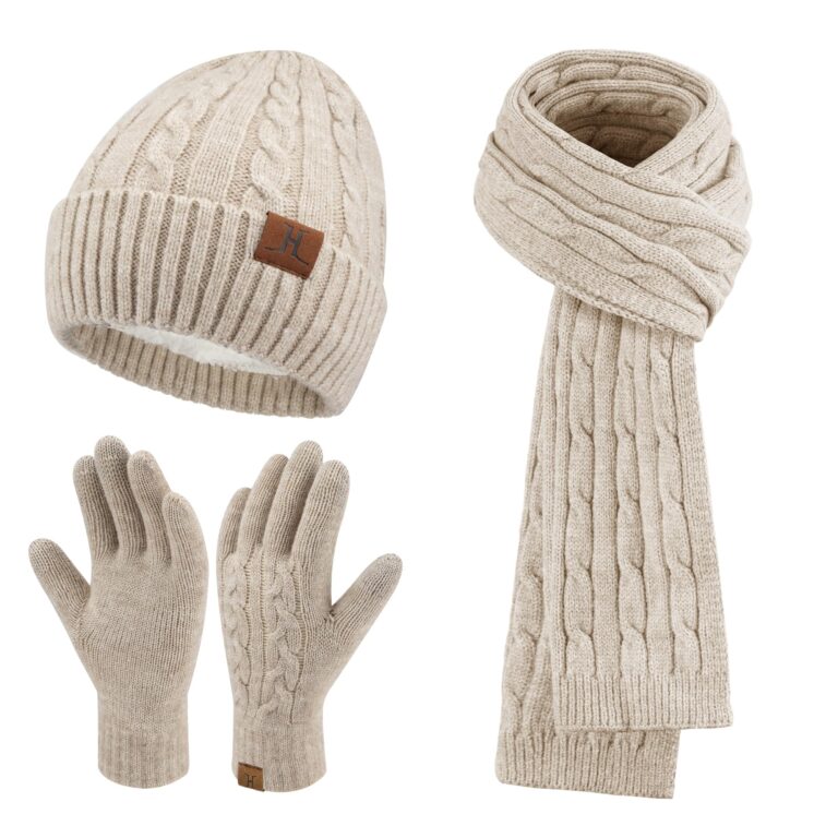 ZASFOU Set Invernale Donna: Cappello, Sciarpa e Guanti Touch in Pile