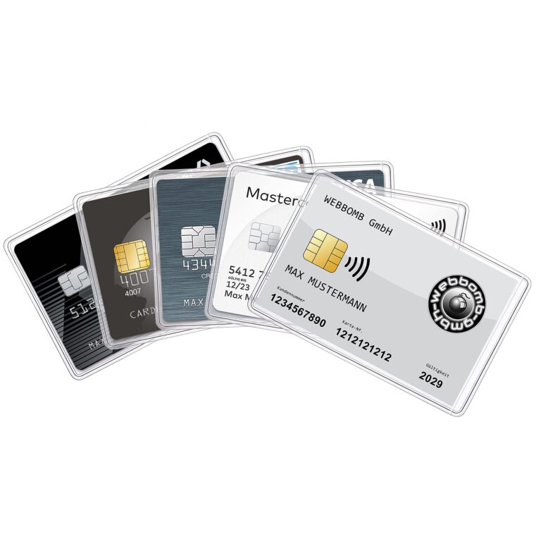 Set 5 custodie trasparenti per documenti e carte