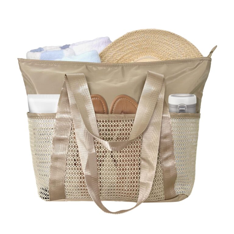 Mabecol Borsa Mare Grande in Nylon Impermeabile con Tasche a Rete