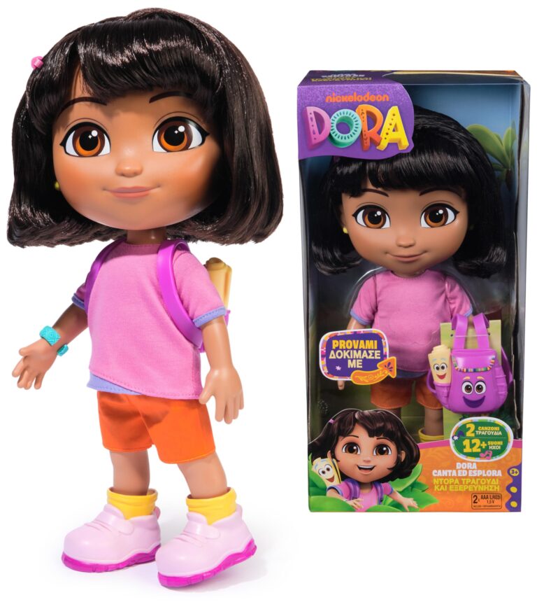 Dora l'Esploratrice, Bambola Canta ed Esplora con Musica, Effetti Sonori, Frasi Bilingue, Abiti e Accessori per Bambole, G...