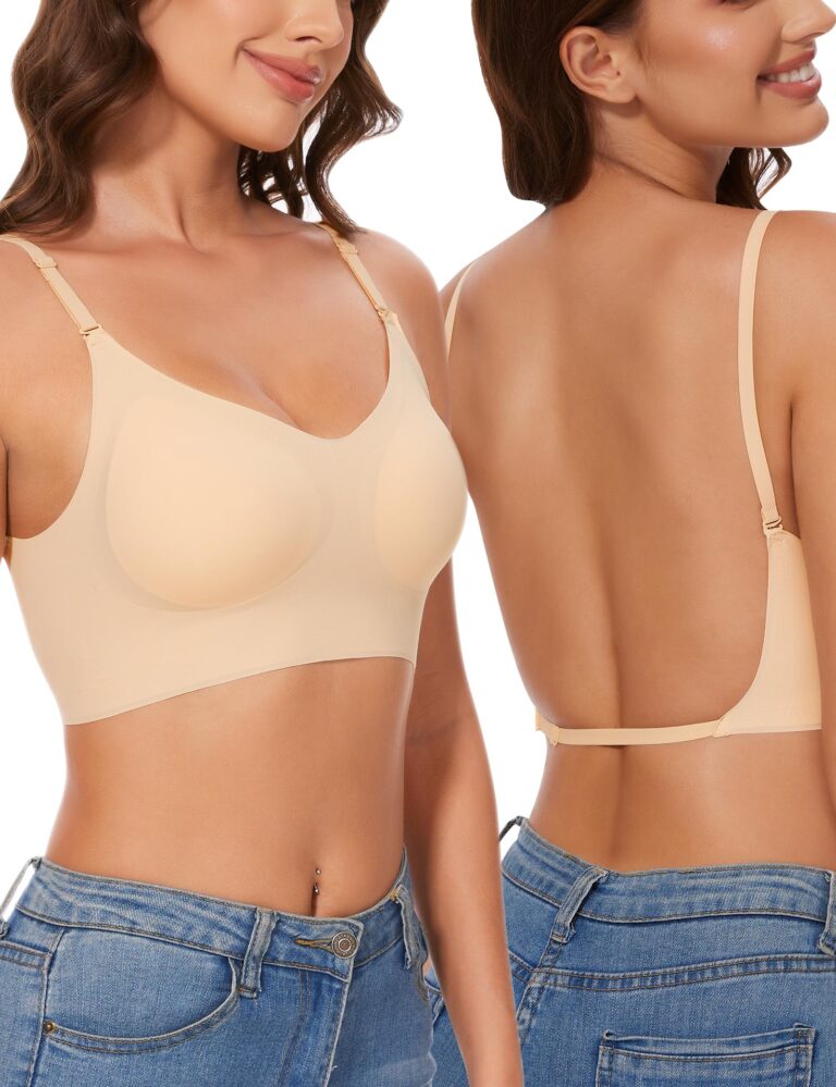 Kiiwah Reggiseno schiena scoperta senza ferretto in seta ghiacciata
