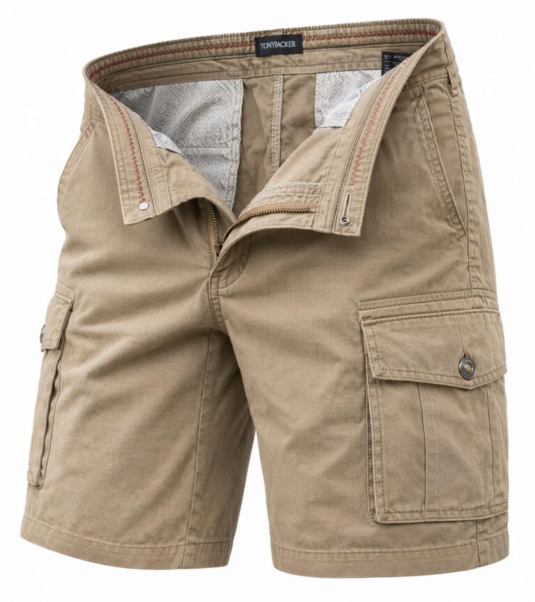 Tony Backer Pantaloncini Cargo Uomo Multi-Tasca in Cotone