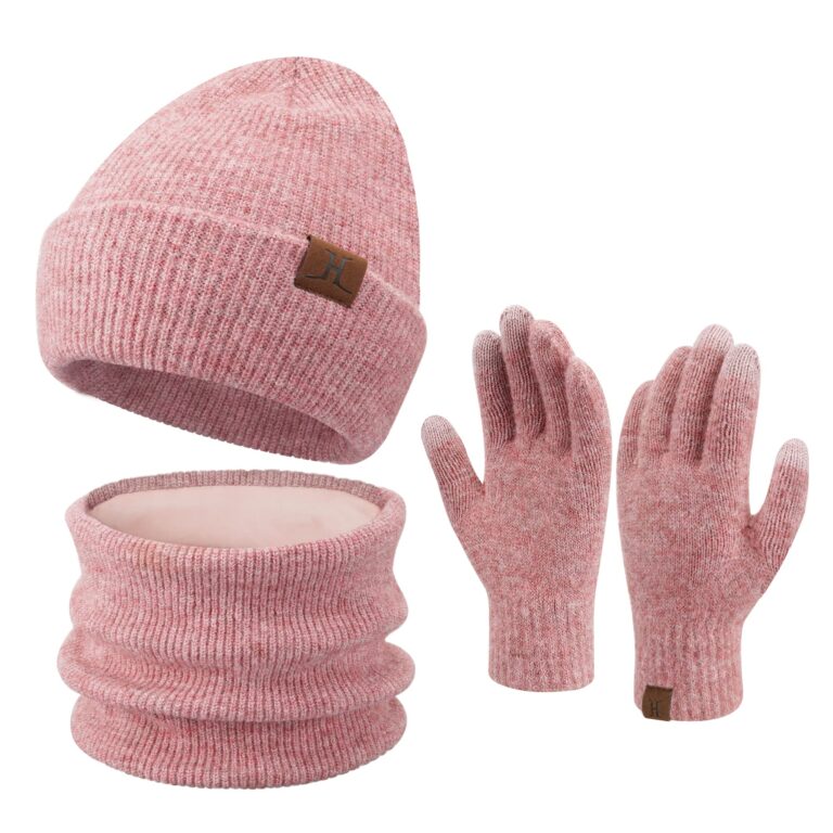 ZASFOU Set Inverno Berretto Sciarpa Guanti Touchscreen in Maglia