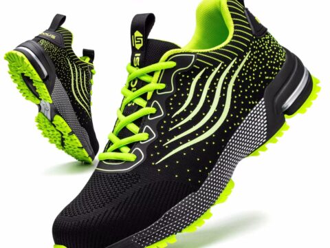 Scarpe antinfortunistiche unisex leggere con punta in acciaio e traspiranti
