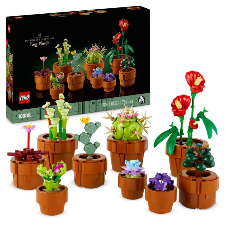 LEGO Botanicals Piantine - Set di 9 Piante con Fiori Artificiali in Vaso da Interni Inclusi Cactus Finti e Anthurium Rosso...