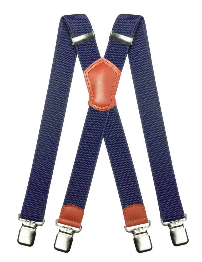 JEMYGINS Bretelle uomo larghe 3,8 cm con 4 clip in metallo stile X