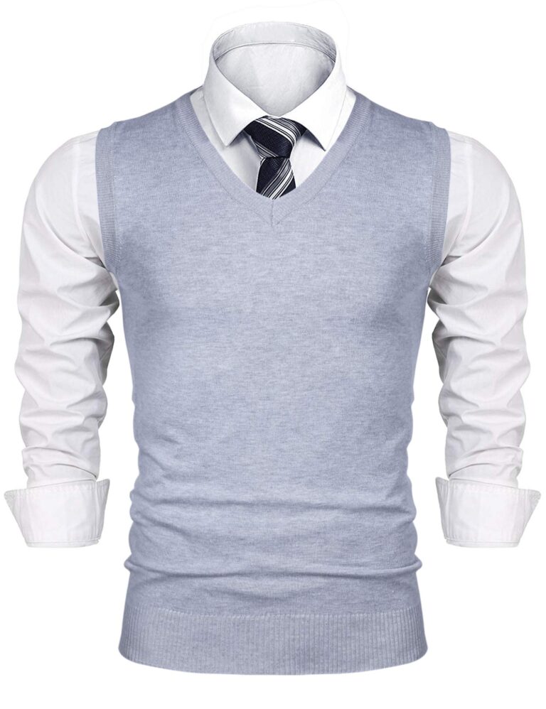 iClosam Gilet Maglione Uomo Scollo V Cotone Casual Invernale