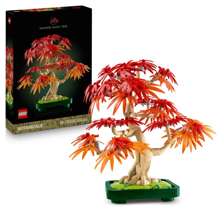 LEGO Botanicals Bonsai di Acero Rosso Giapponese - Set di Piante Artificiali con Foglie Rosse e Arancio Finte e Vaso Costr...