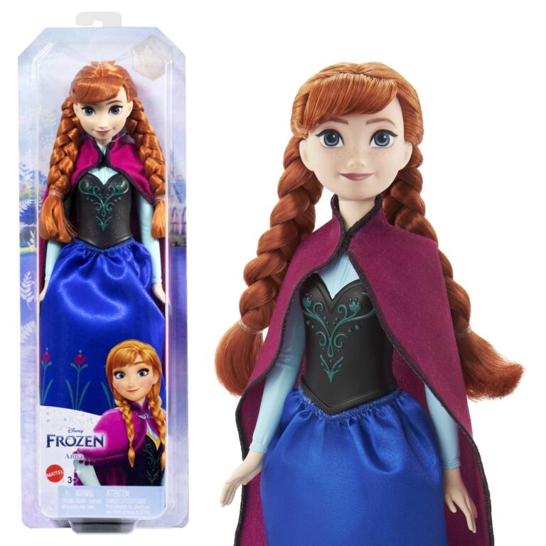 Mattel Disney Frozen - Anna, bambola con abito elegante e accessori ispirati al film Dsney Frozen 1, giocattolo per bambin...