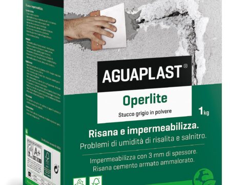 Aguaplast Operlite stucco rasante fibrorinforzato per umidità e salnitro
