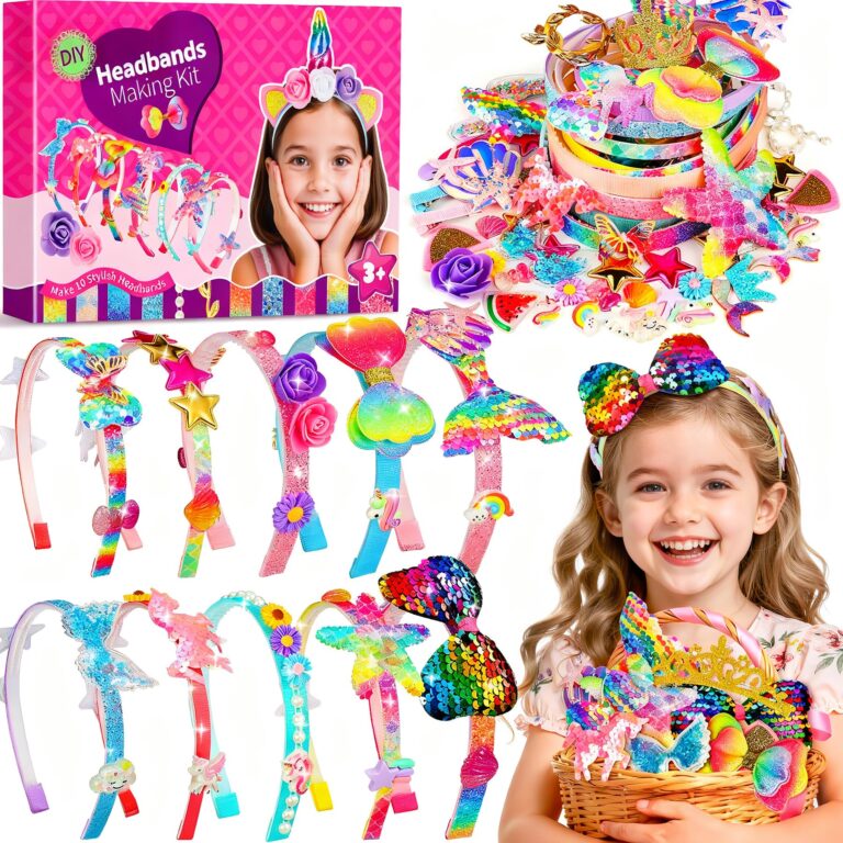 Pourbibi Kit Cerchietti Fai da Te per Bambine – 10 pezzi