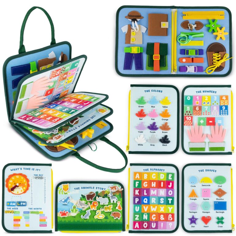 BONNYCO Montessori Busy Board Feltro. Valigetta Giochi Montessori Didattici, Pannello Sensoriale Bambini Board. Giochi Bam...