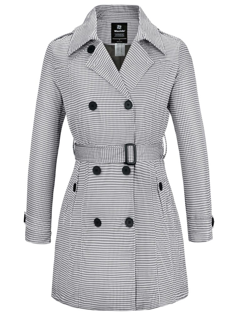 Wantdo Trench Donna Doppiopetto Lungo Impermeabile