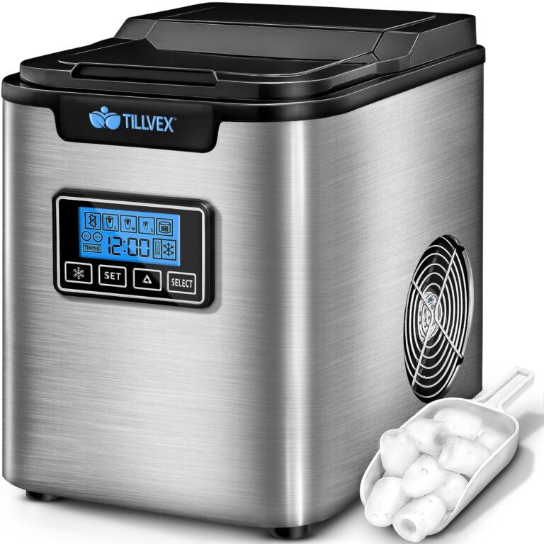 tillvex Macchina del Ghiaccio 12 kg/24h in Acciaio Inox 2,2 L