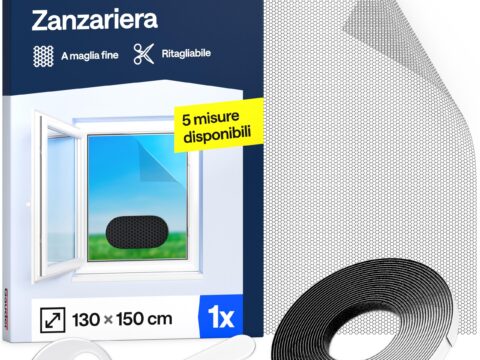 Gauder Zanzariera per Finestra con Chiusura a Strappo Autoadesiva