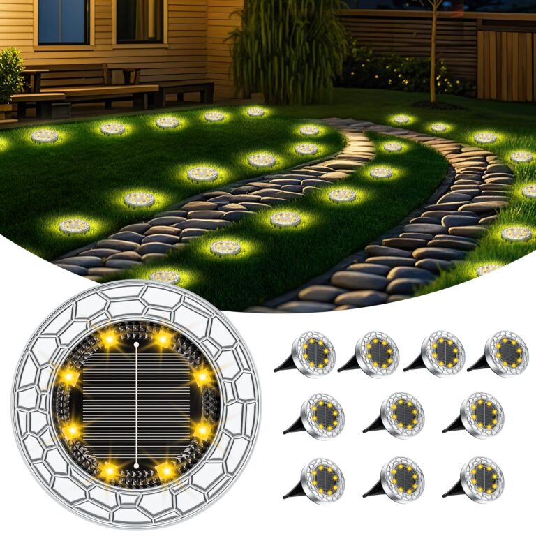 FIFlying Faretti Solari da Terra 10 pz 8 LED Acciaio Inox Luce Calda