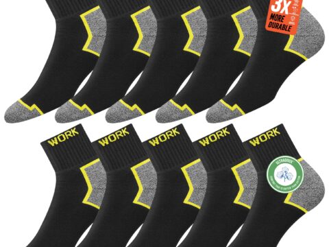 SOXCO Calze da Lavoro Uomo Rinforzate – 10 Paia Quarter