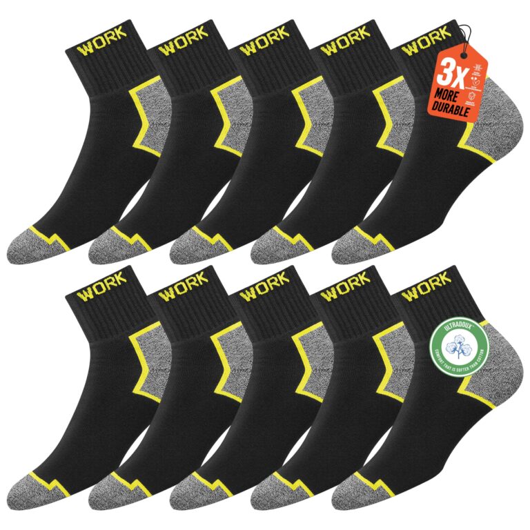 SOXCO Calze da Lavoro Uomo Rinforzate – 10 Paia Quarter
