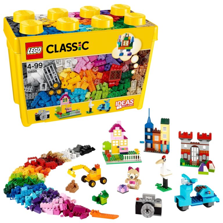 LEGO 10698 Classic Scatola Mattoncini Creativi Grande, Set per Costruire Macchina Fotografica, Vespa e Ruspa Giocattolo, G...